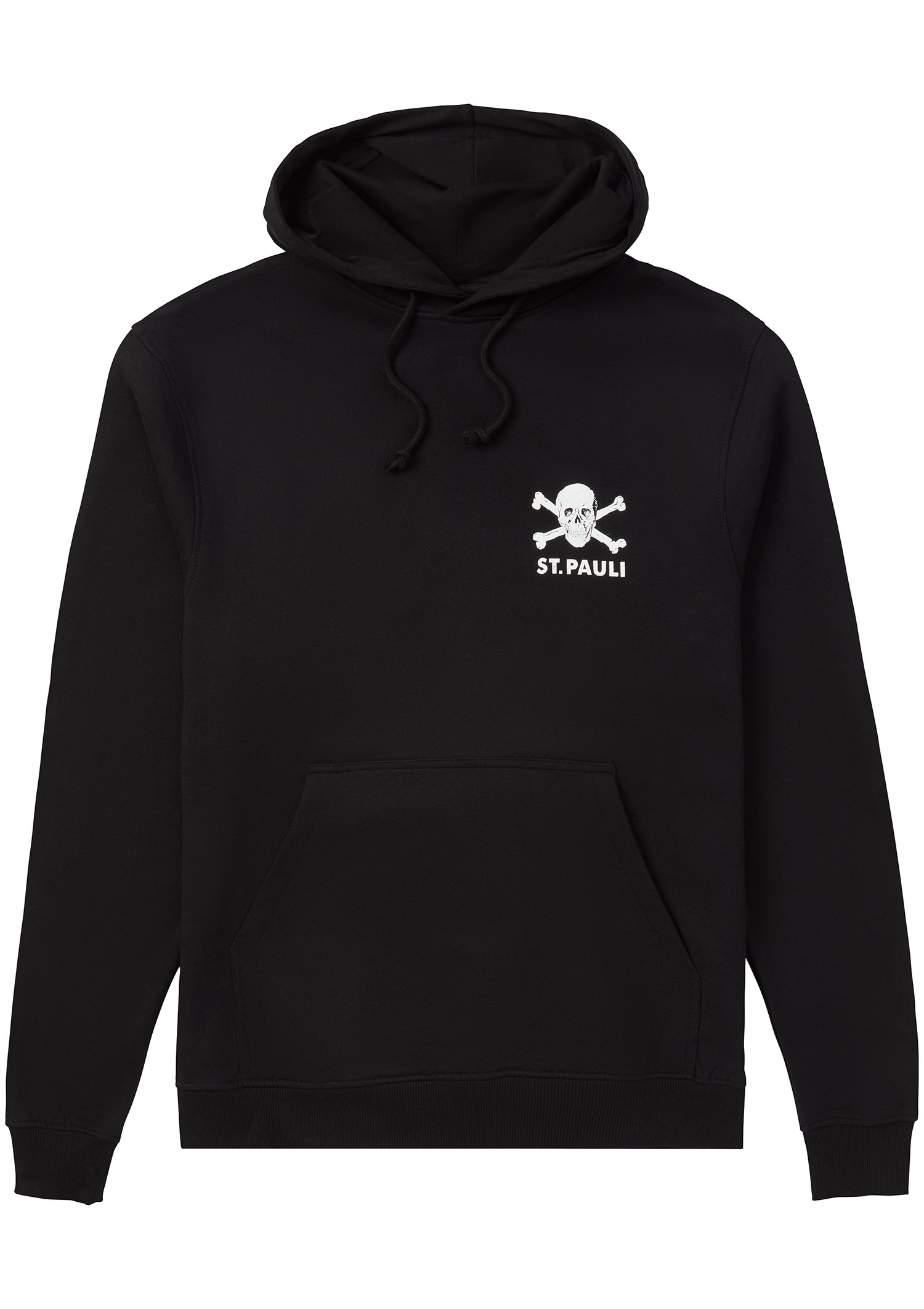 FC St. Pauli Hoodie All Black Skull Crossbones Minimalist Style