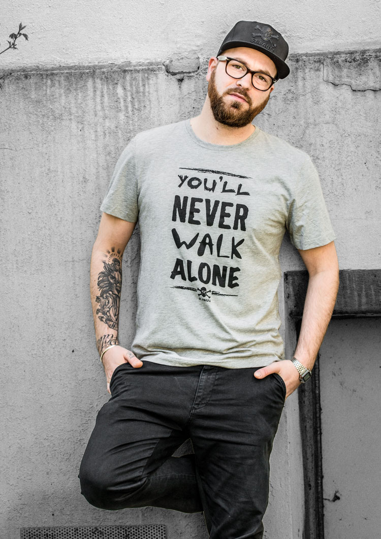 T-Shirt You'll never Grau - Schwarz