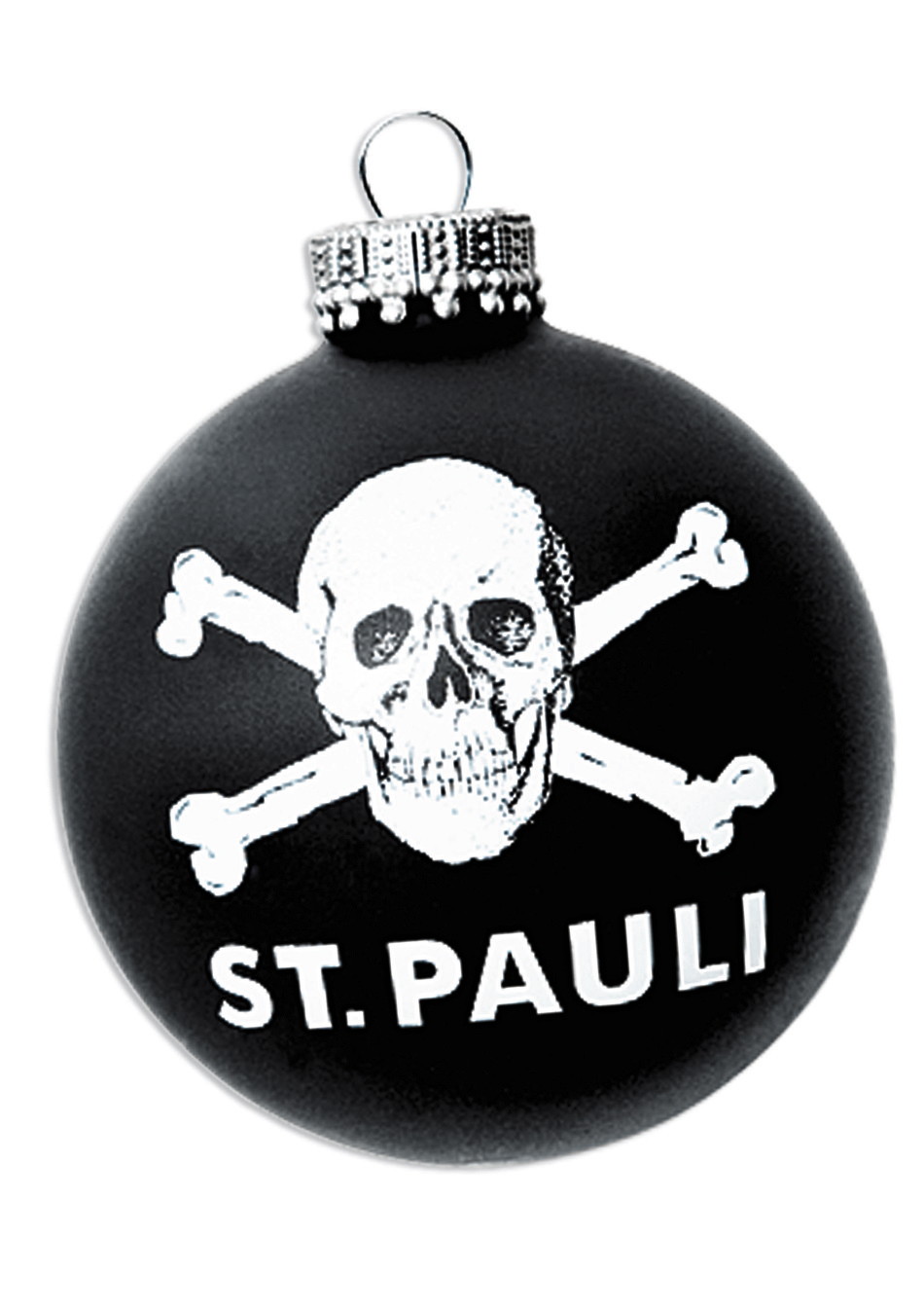 Skull and crossbones Christmas tree ball ornament
