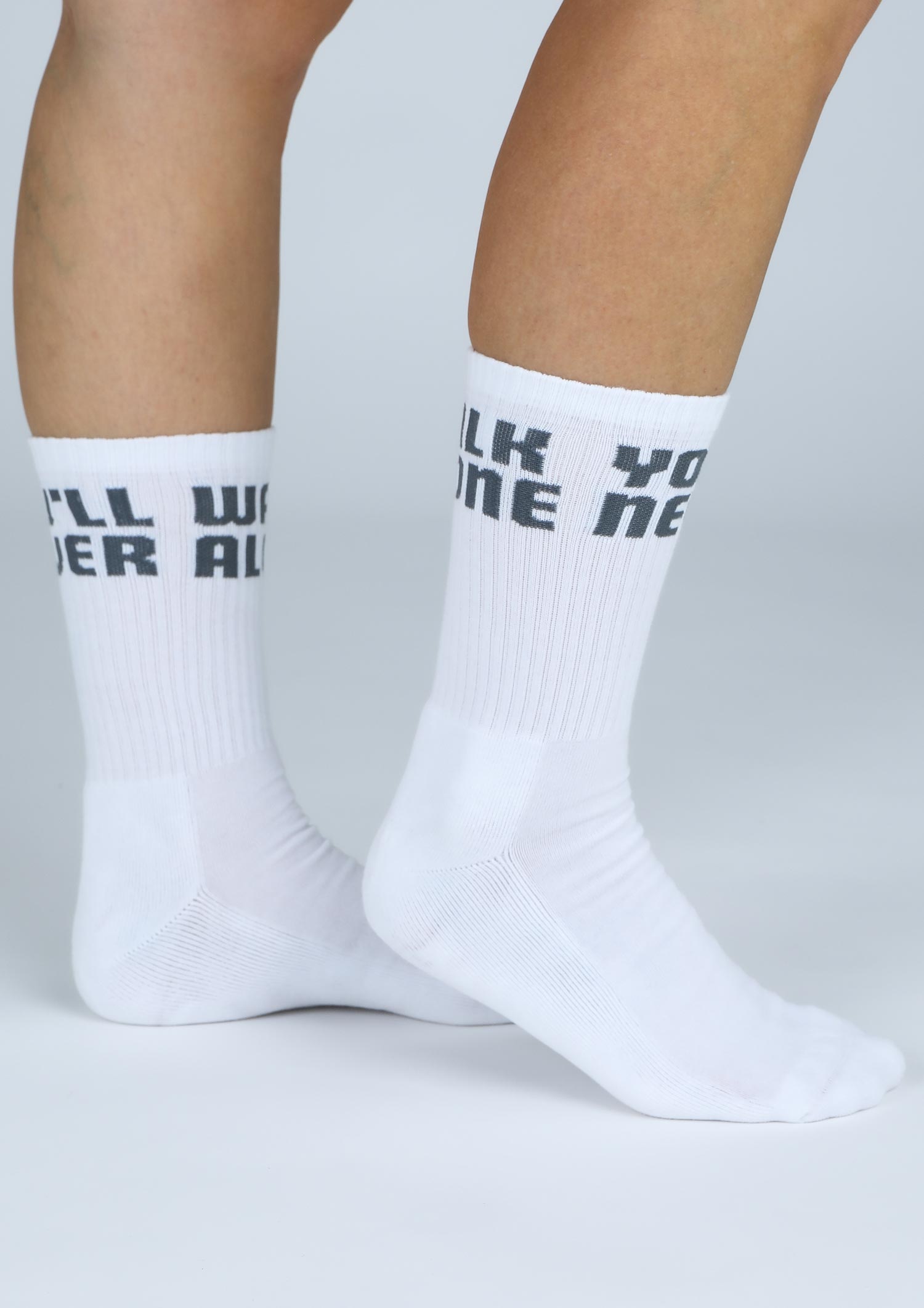 Tennissocken "You´ll never walk alone" weiss