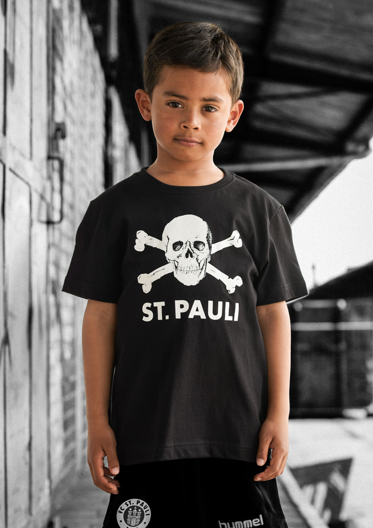 Children's skull and crossbones T-shirt I, black