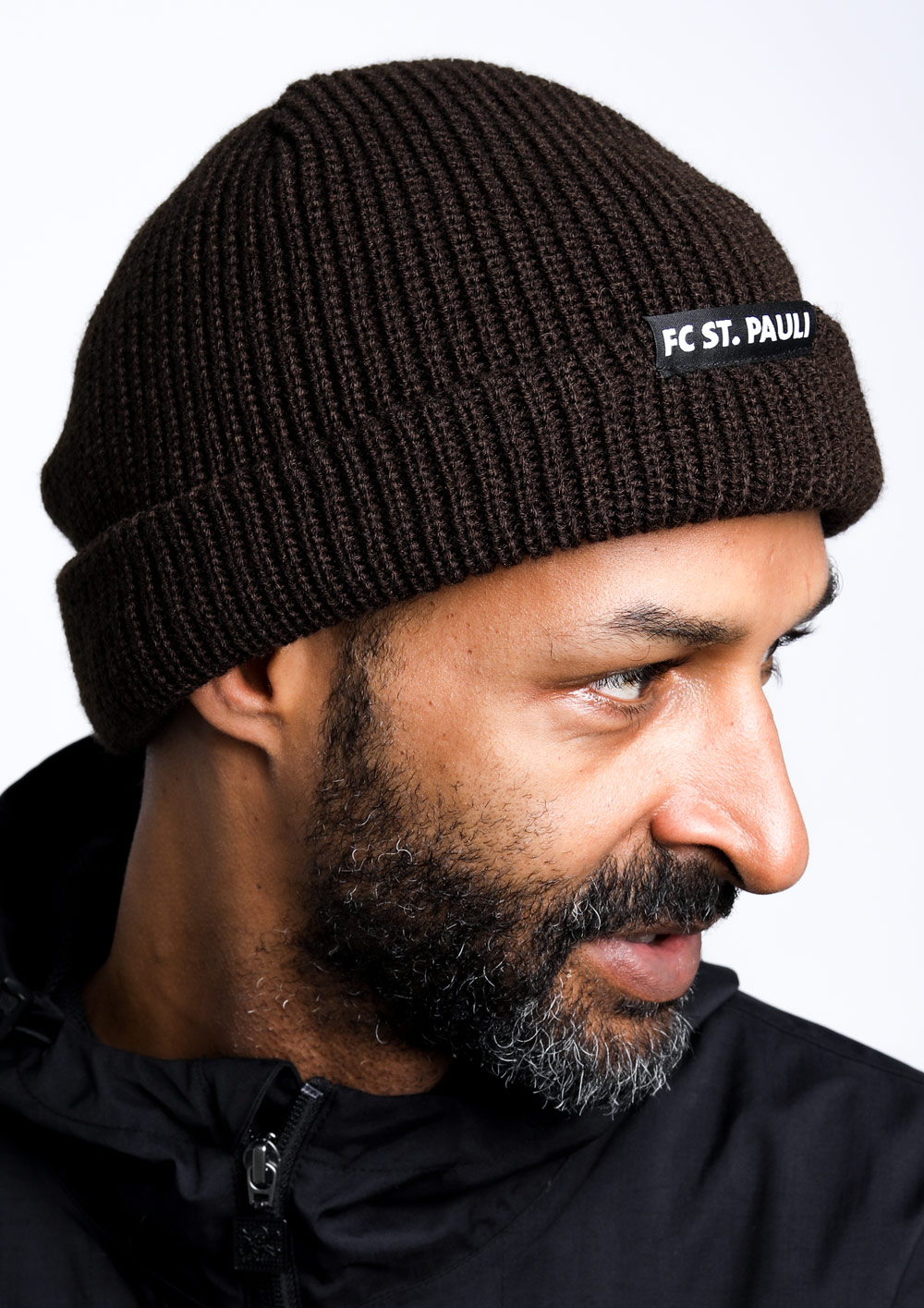 Fishing Beanie lettering brown