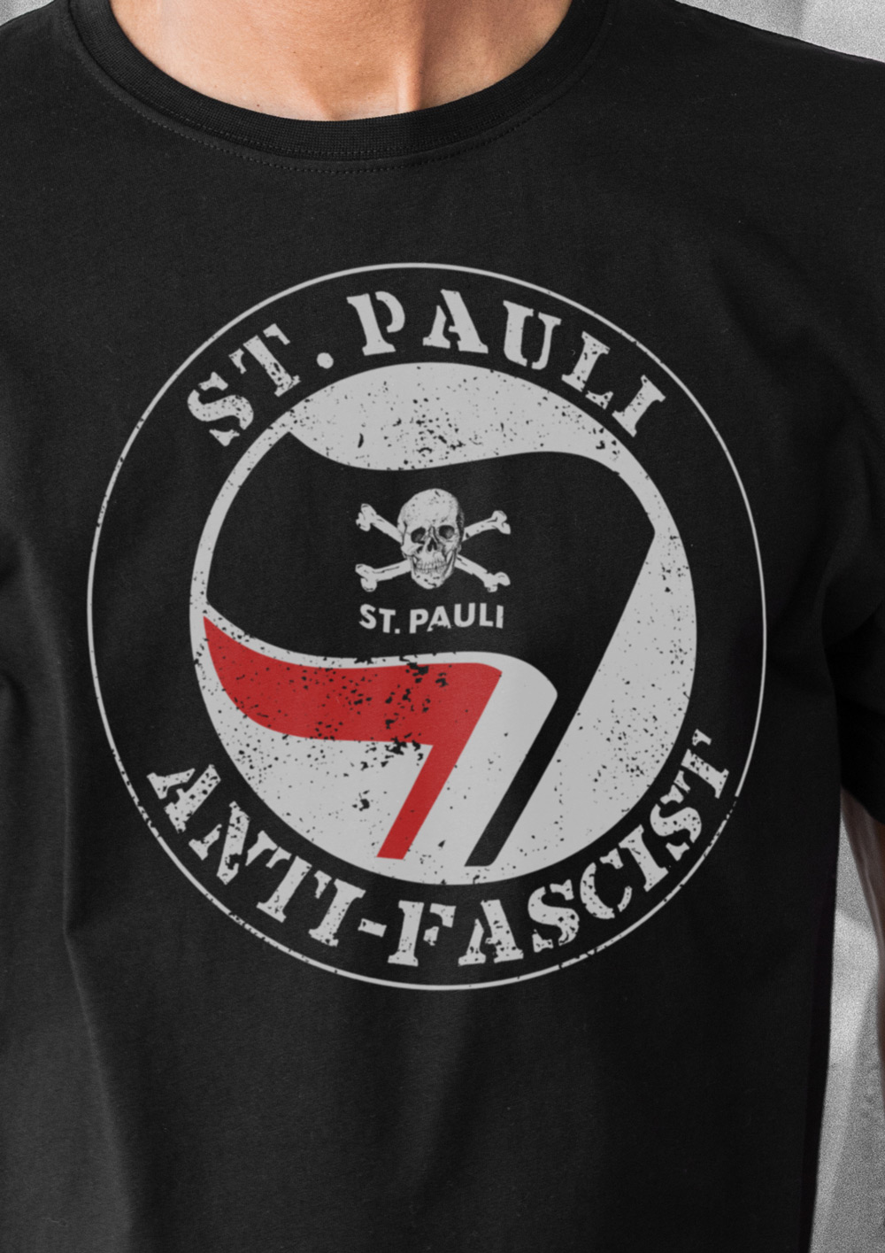T-Shirt Anti Fascist - Schwarz