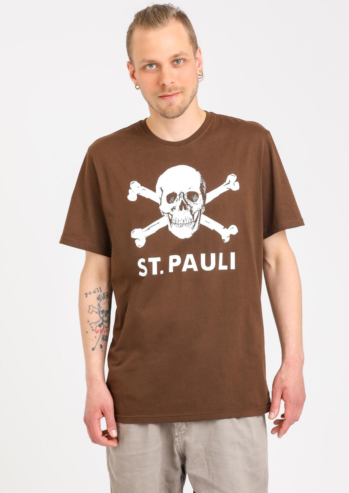 Skull and crossbones T-shirt, brown