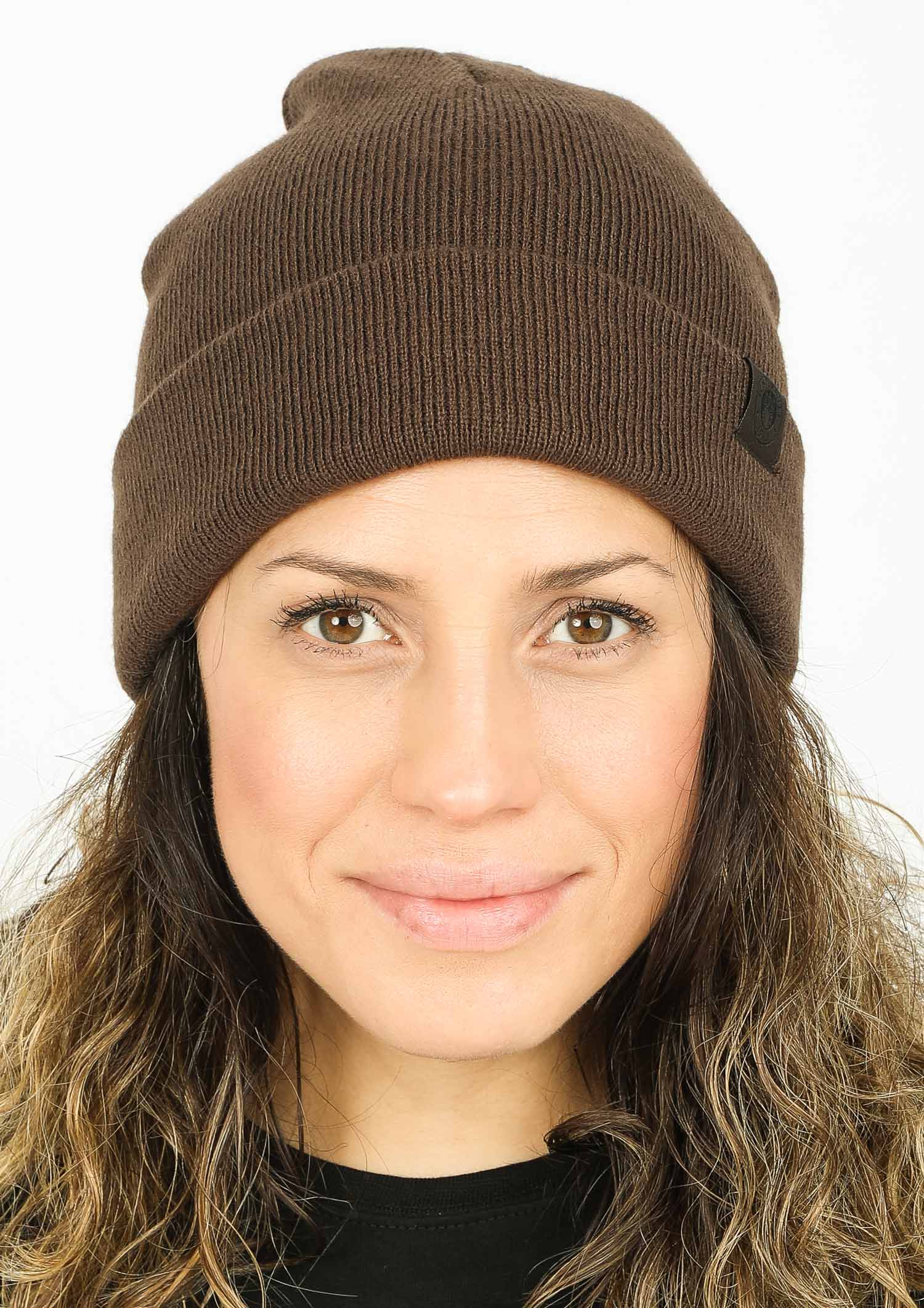 Beanie fisherman brown logo