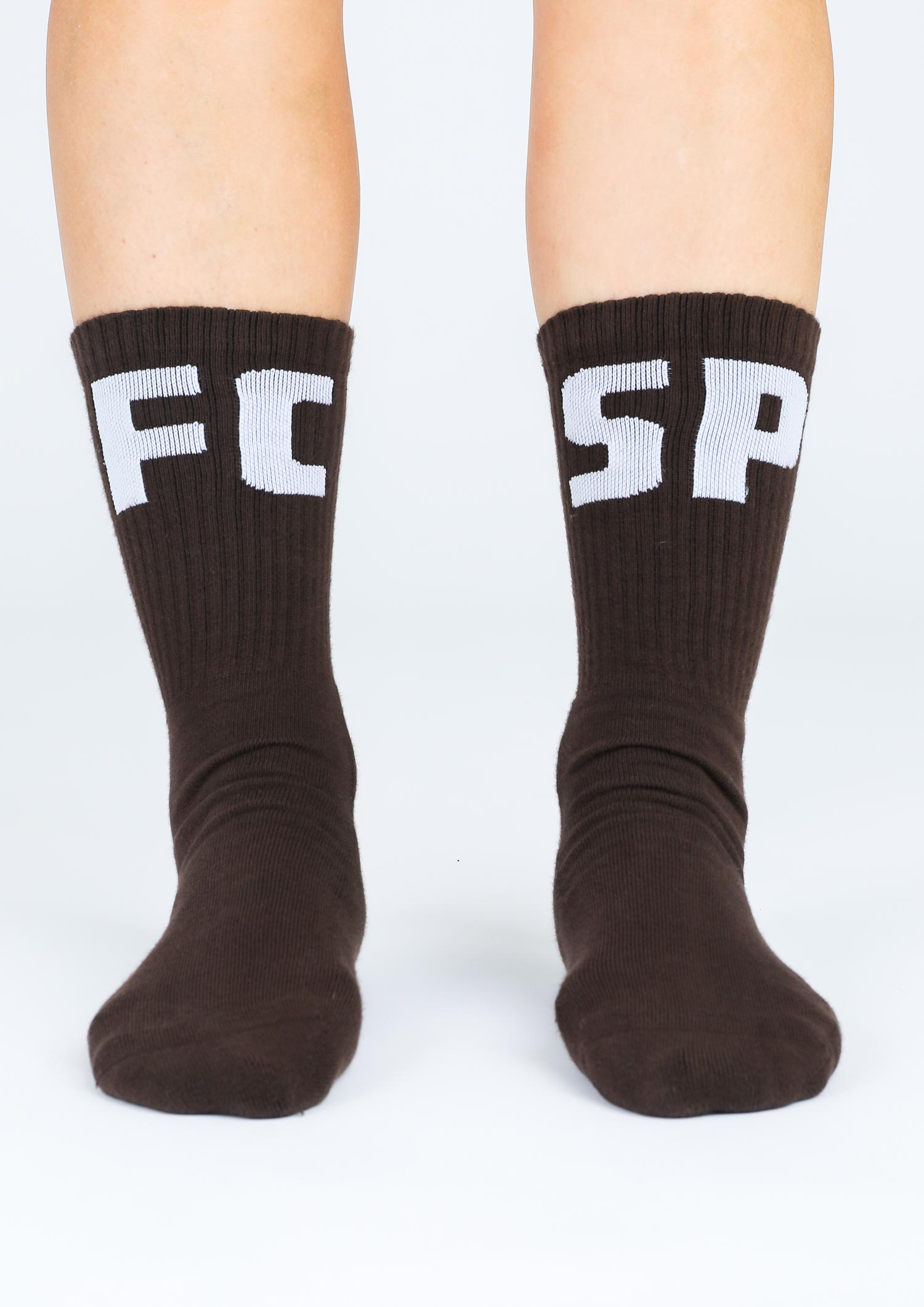 Tennis socks "FCSP" brown-white