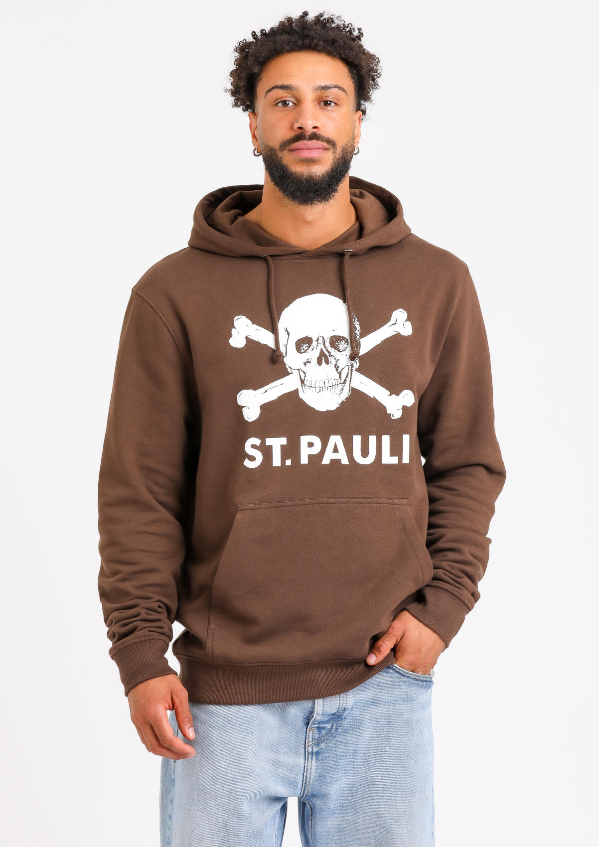 Kapuzenpullover Totenkopf Braun