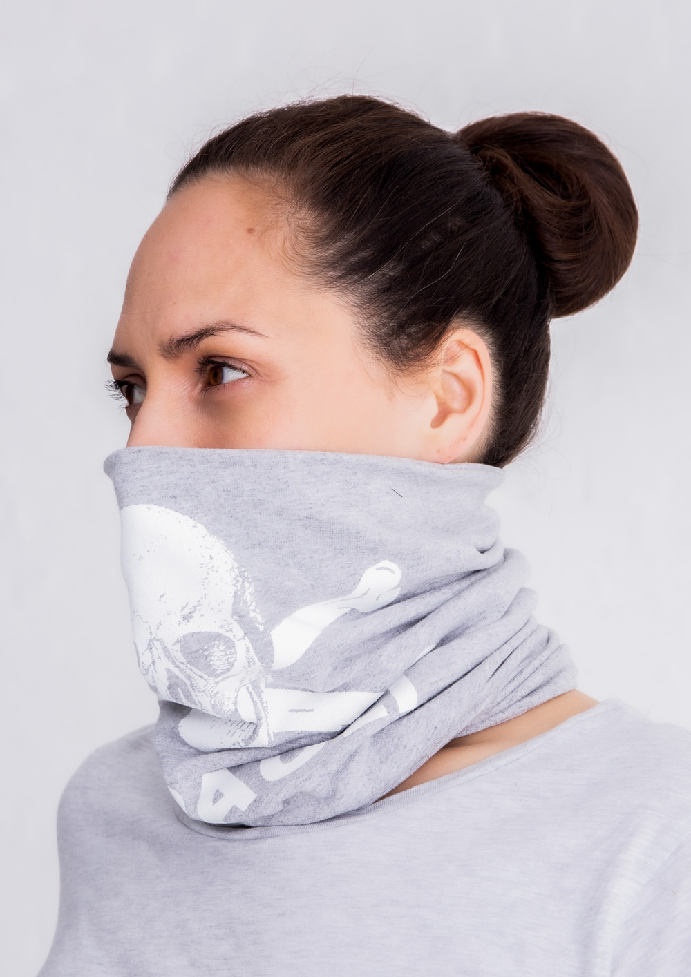 Tubescarf Skull Grey-Melange