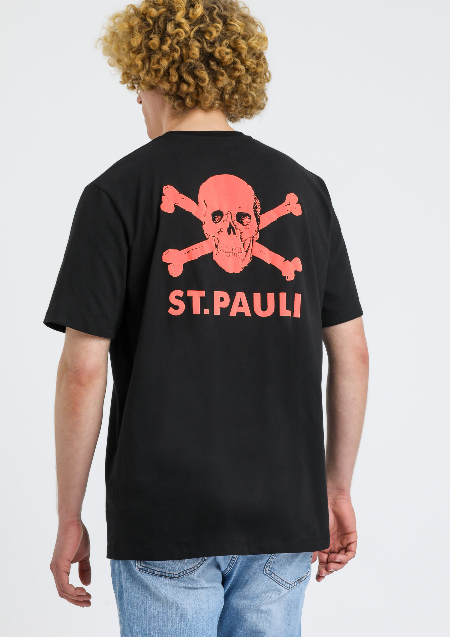 T-Shirt Skull and Crossbones - black-apricot