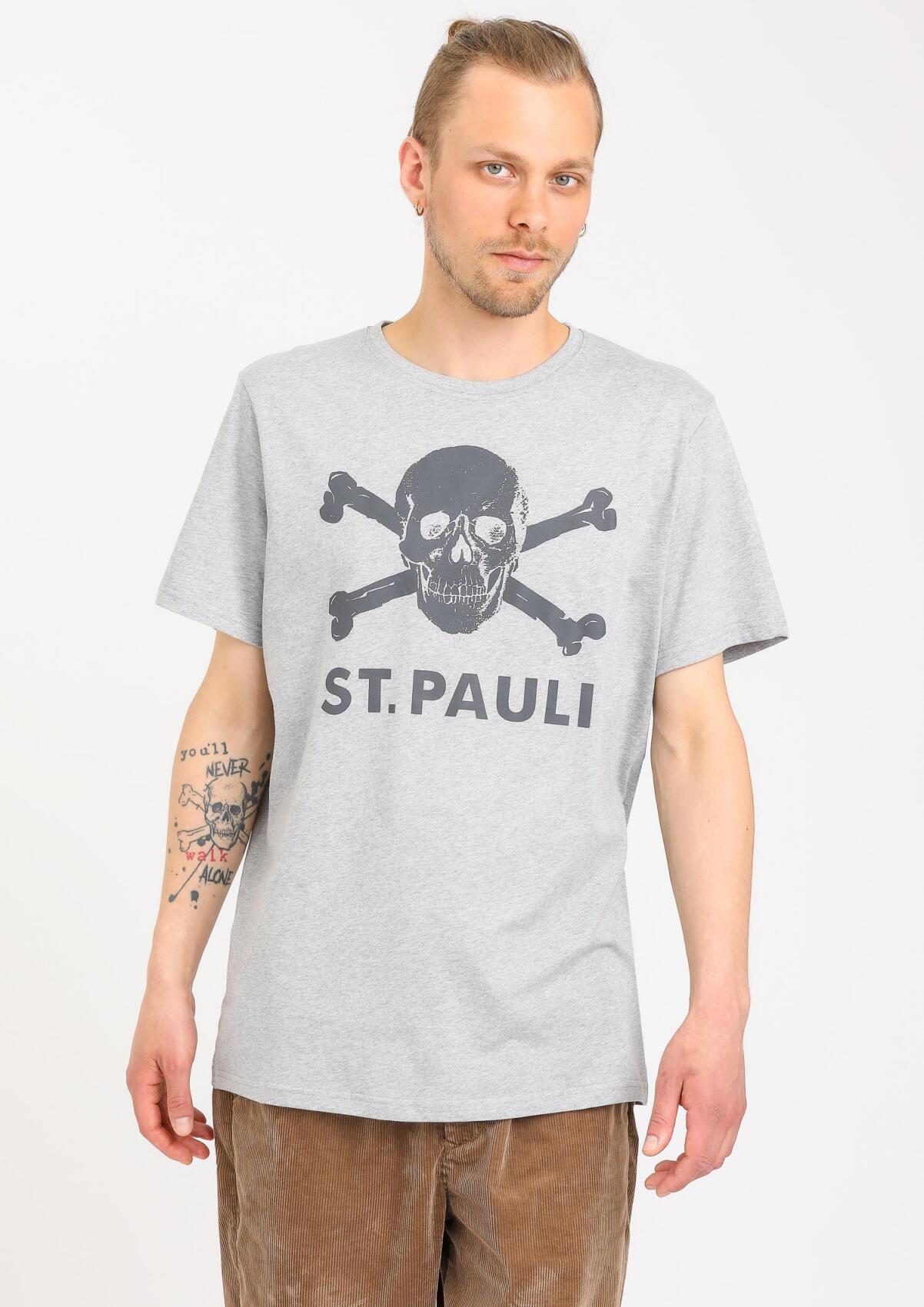 T-Shirt Totenkopf Grau