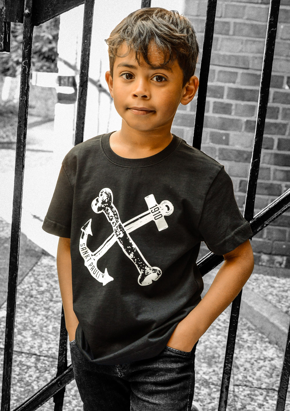Children's T-shirt Anchor Black