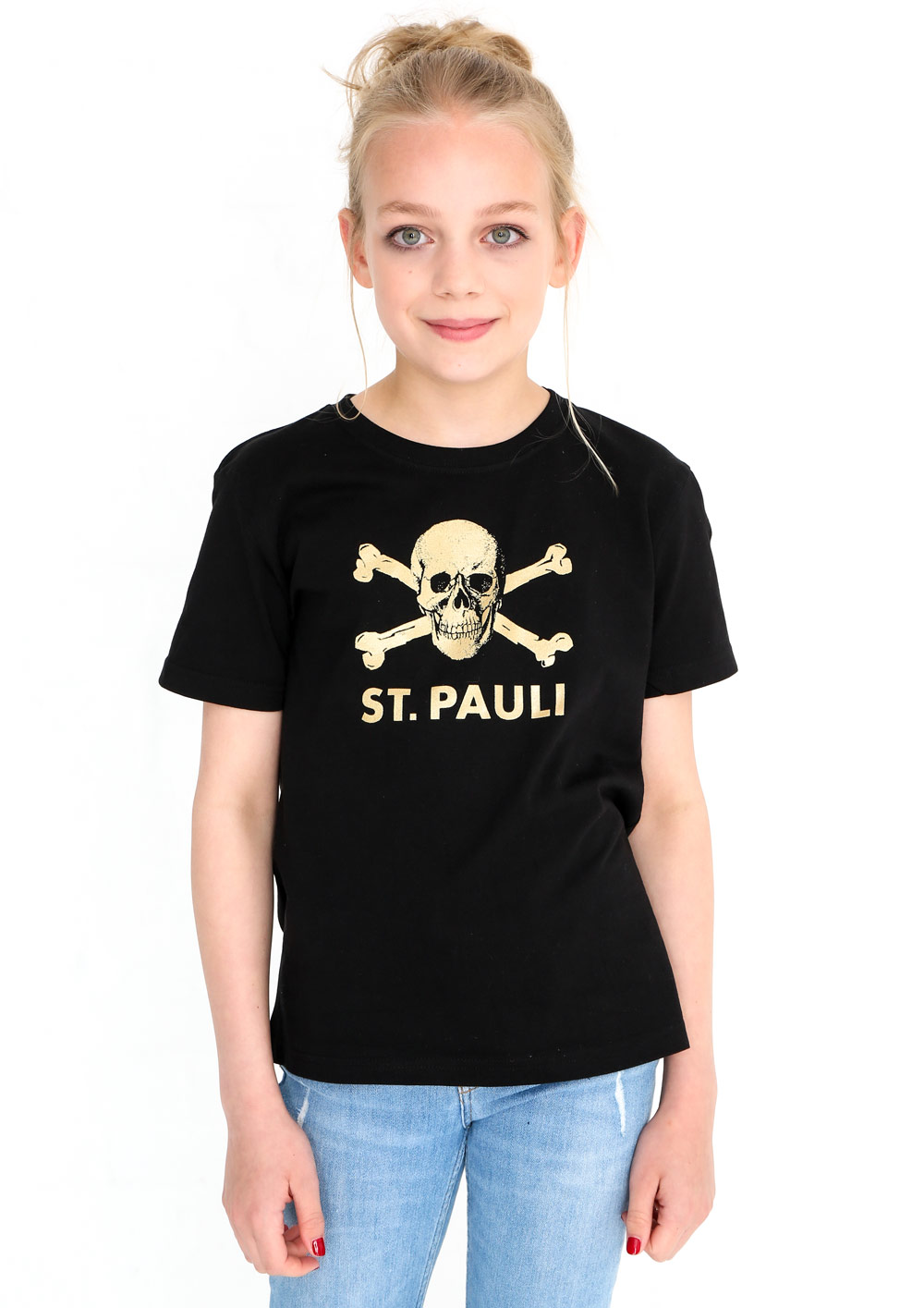 Kinder T-Shirt Schwarz-Gold
