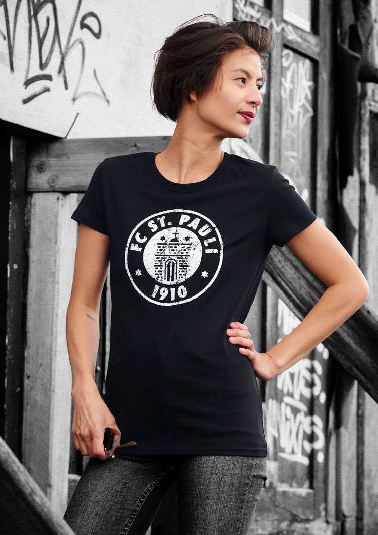 Frauen T-Shirt Logo Schwarz - Weiss