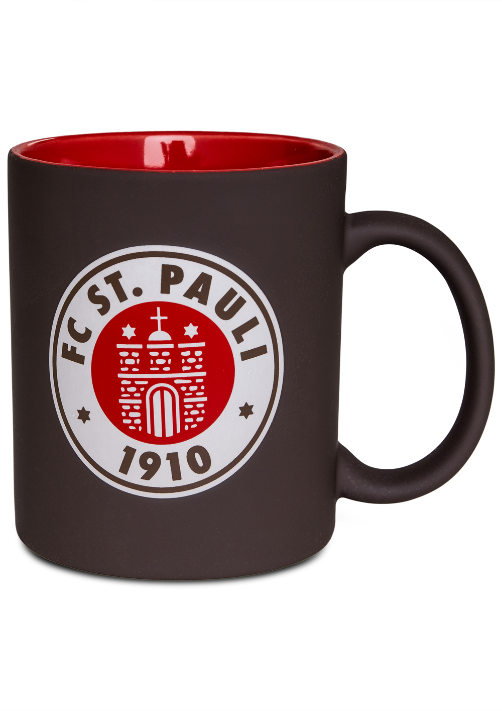 Kaffeebecher Logo Braun-Rot
