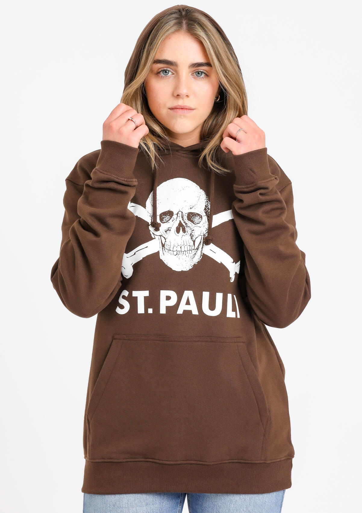 Kapuzenpullover Totenkopf Braun