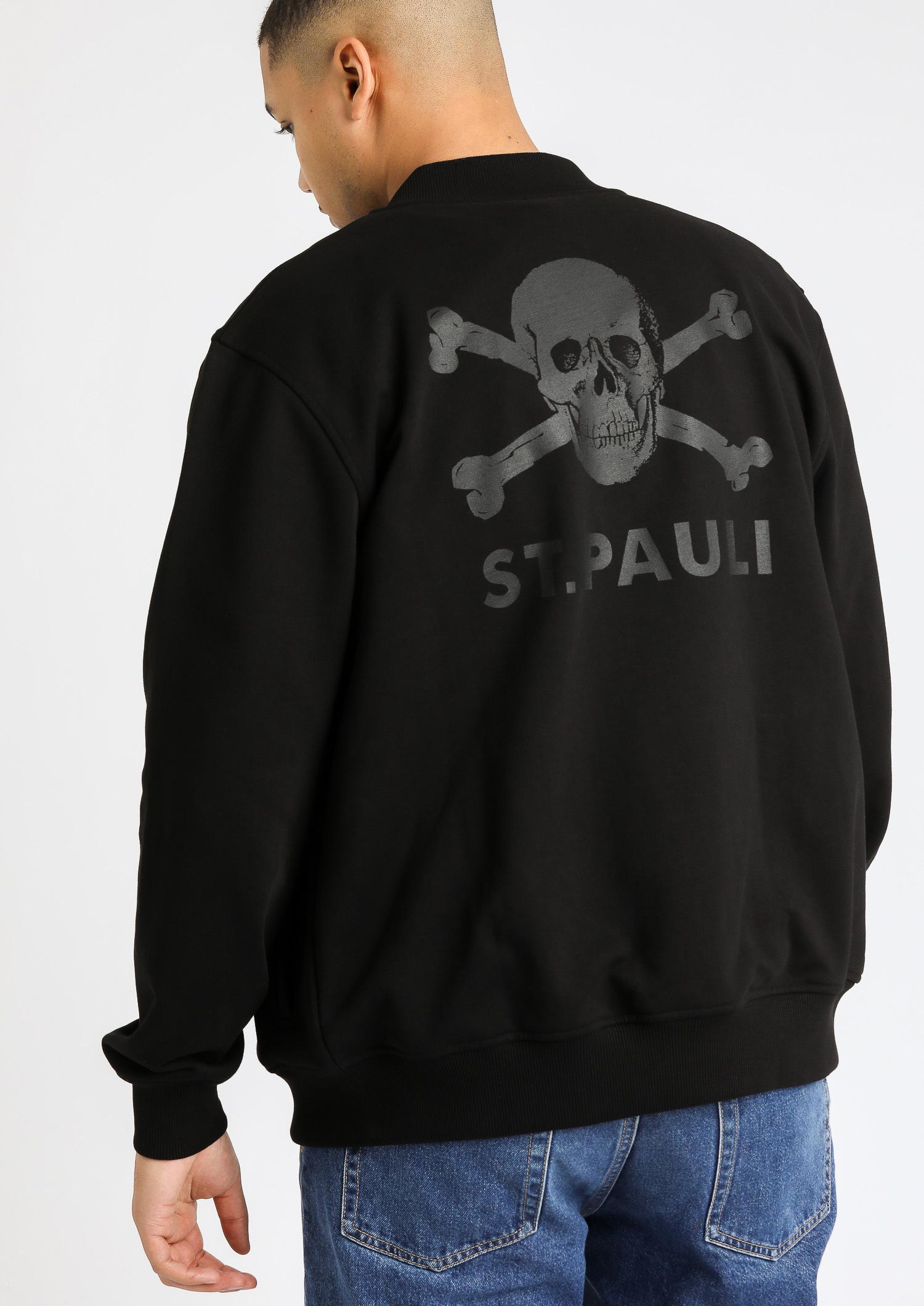 College Jacket "All Black" Skull and Crossbones 