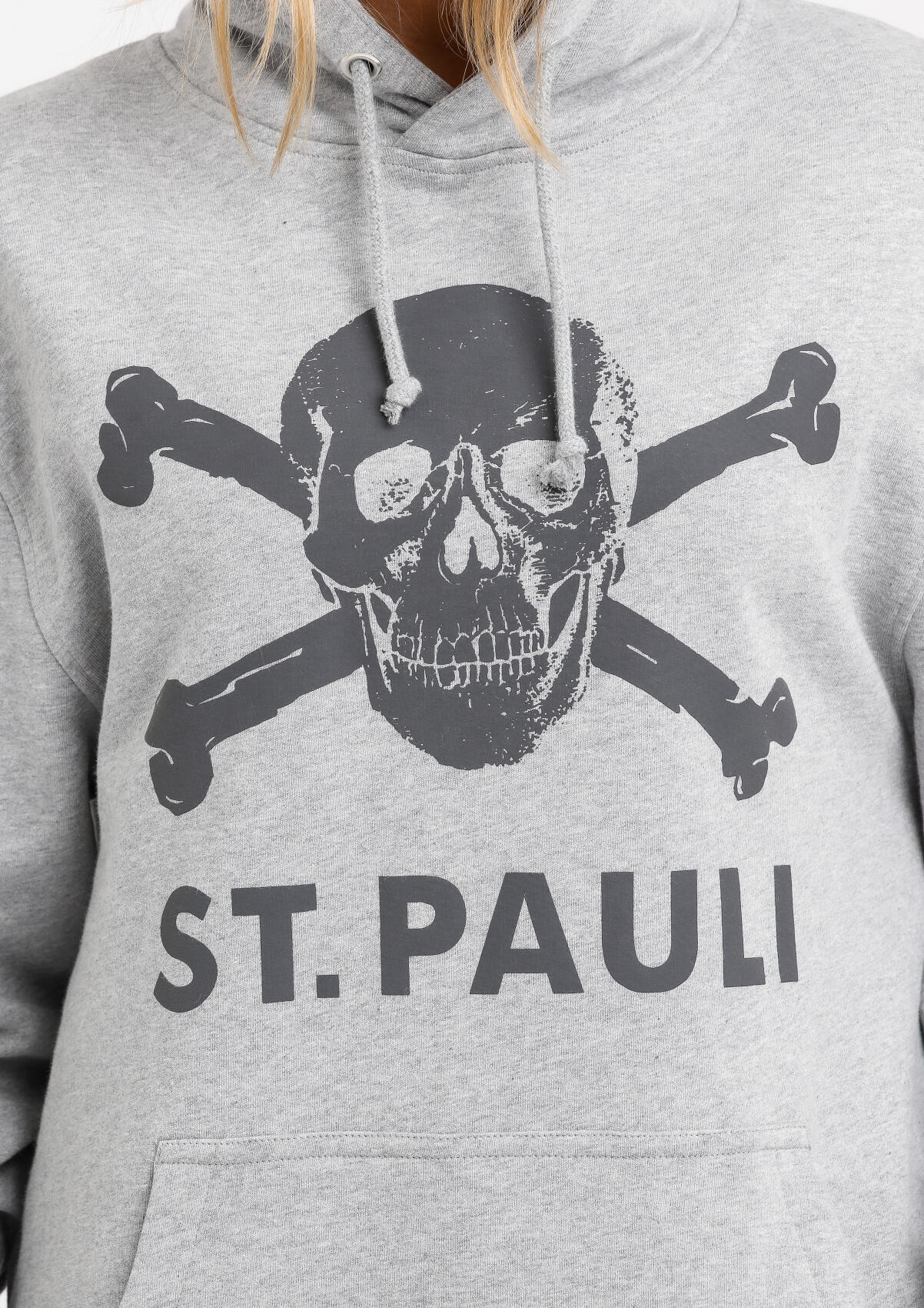 Kapuzenpullover Totenkopf Grau