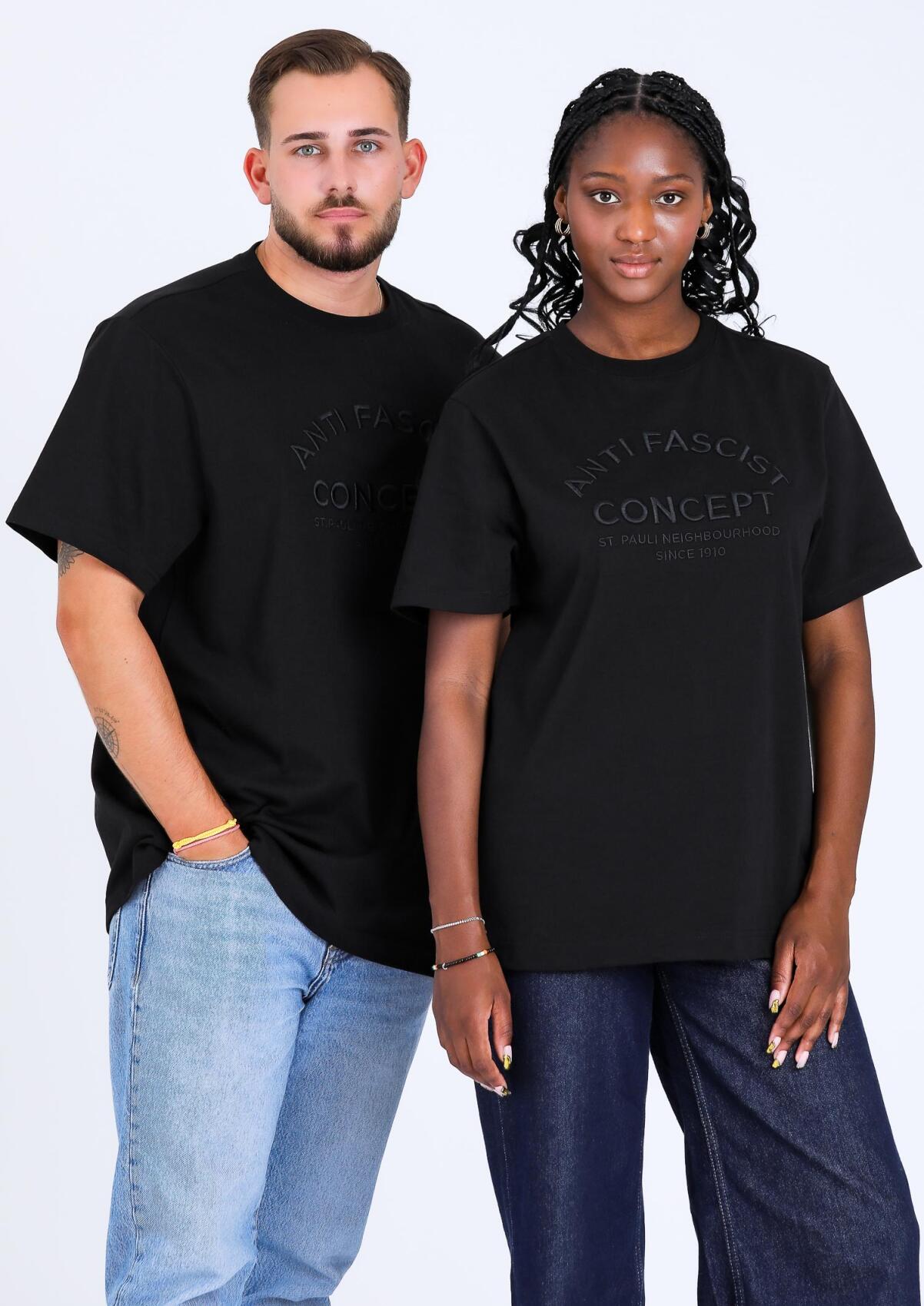 Black t shirt with denim shirt online