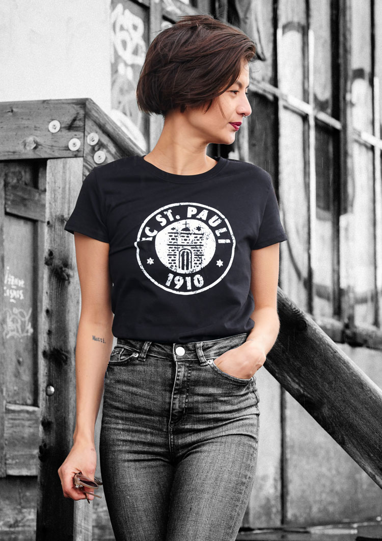 Frauen T-Shirt Logo Schwarz - Weiss