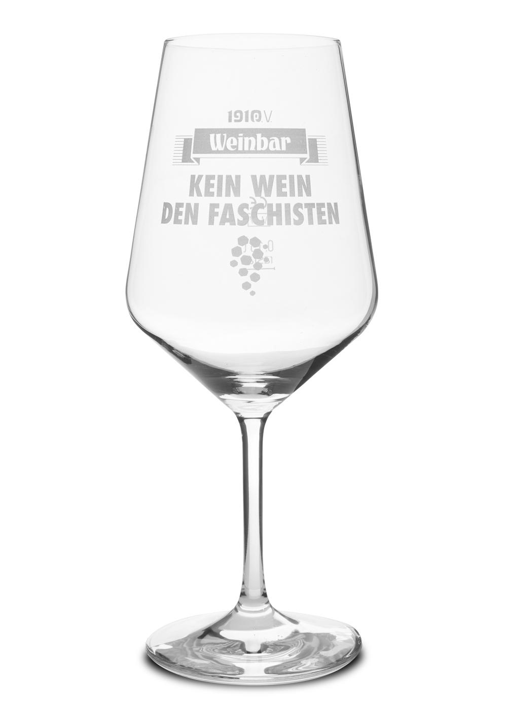 wine glasses "no wine for facists" 6pcs