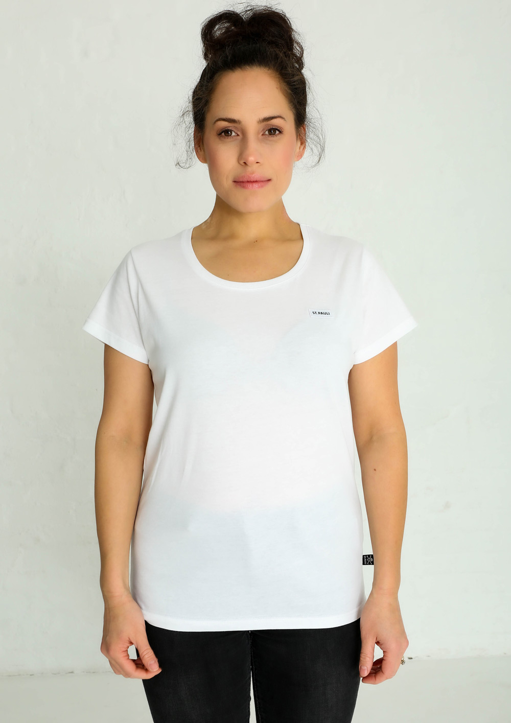 T-Shirt  Basic Logo Weiß tailliert