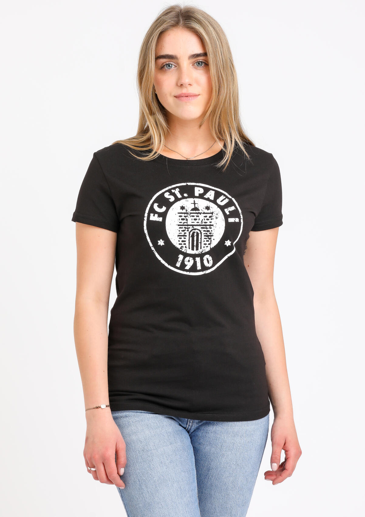 Women's logo T-shirt, black-white