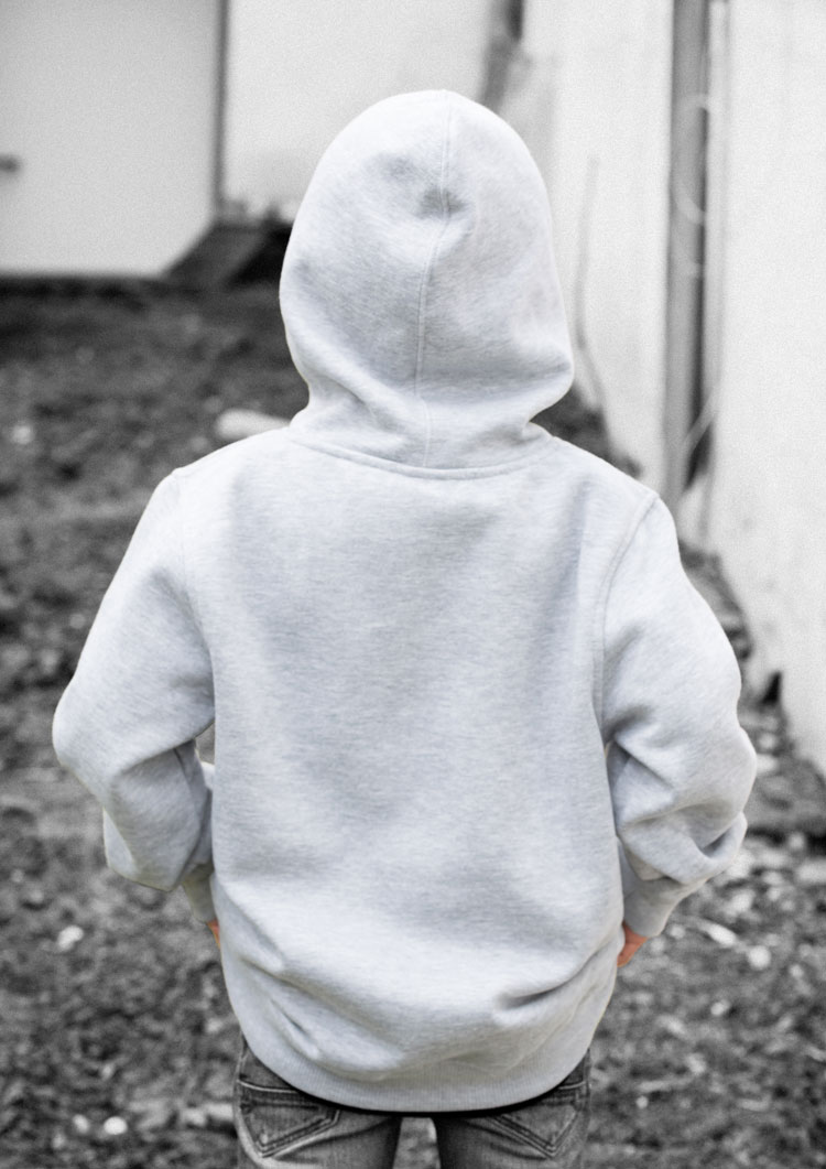 Children's Hooded sweater Skull Grey
