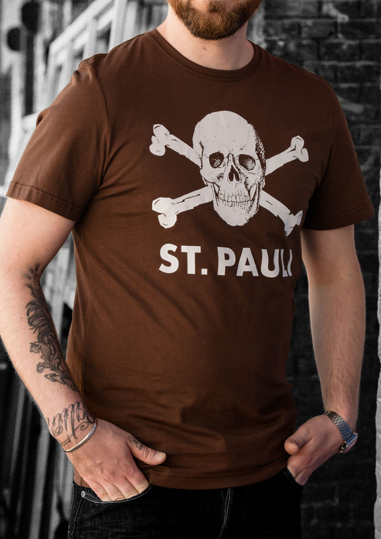 Skull and crossbones T-shirt, brown