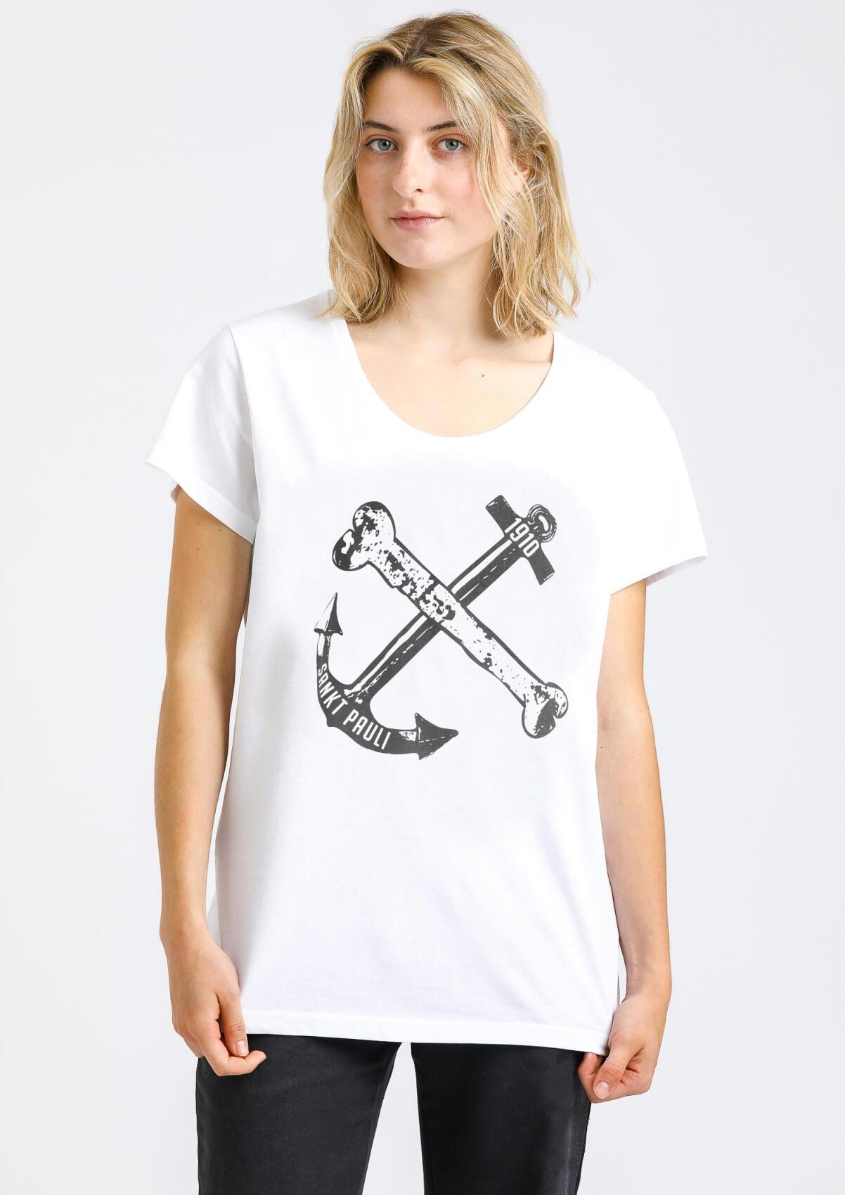 Frauen T-Shirt Anker Weiss