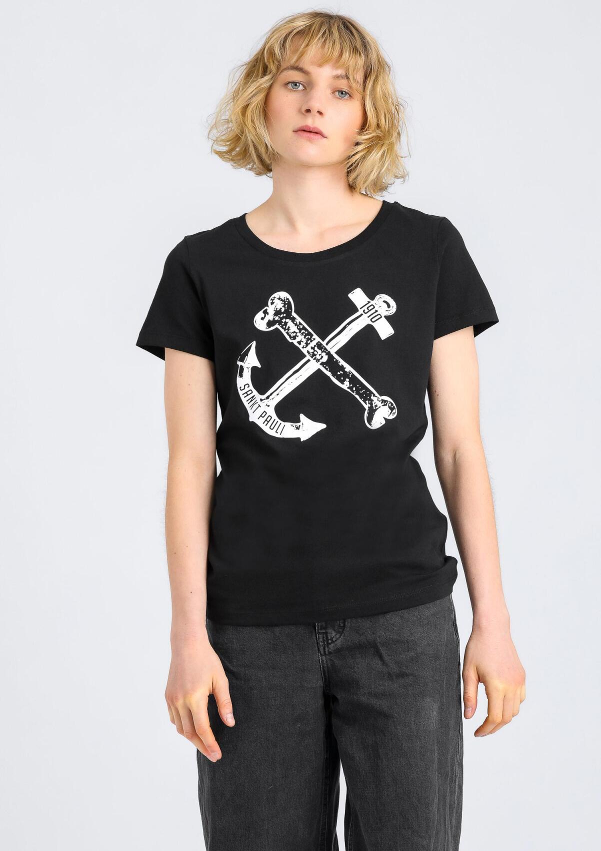 Frauen T-Shirt Anker Schwarz