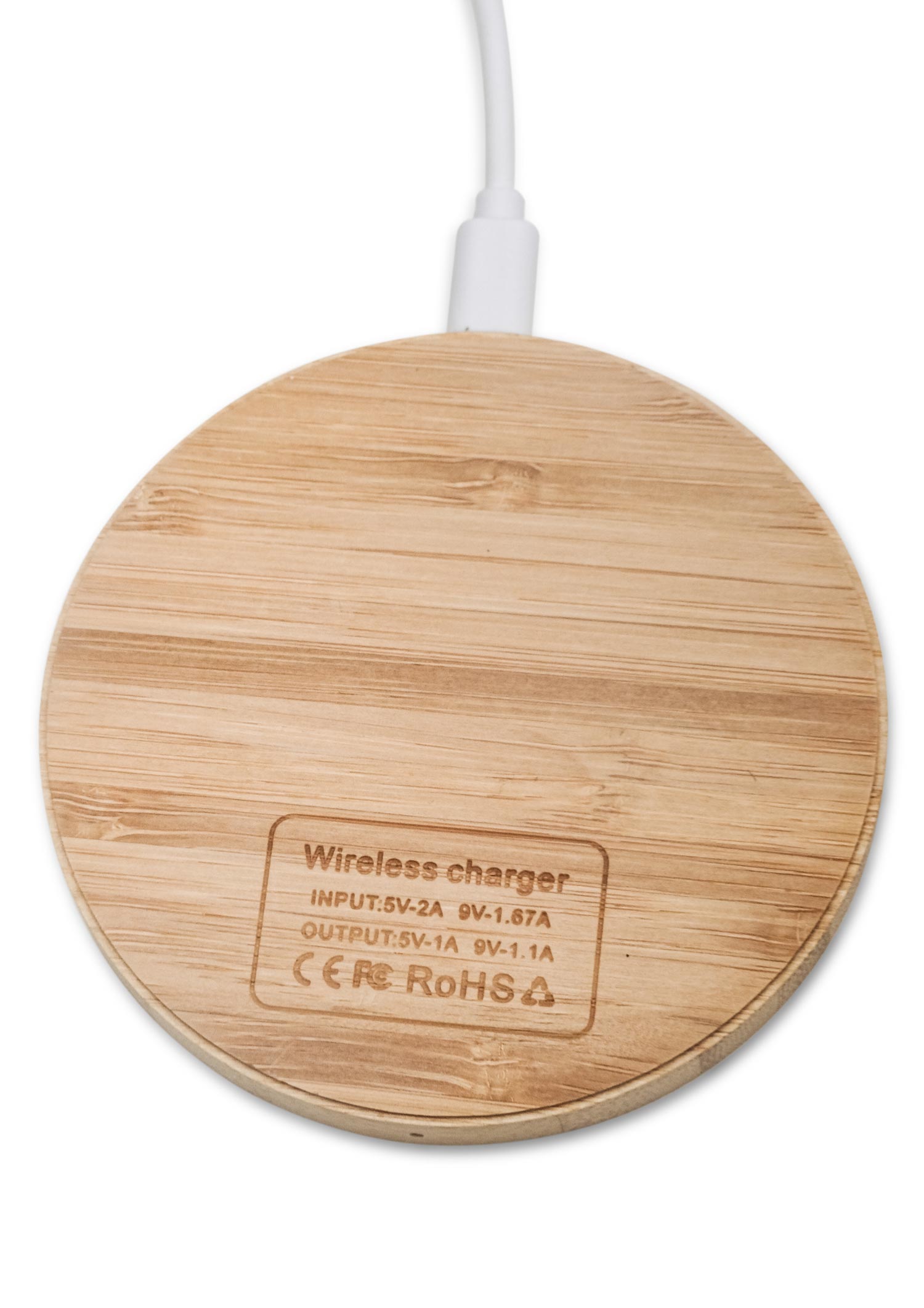 Wireless Charger Bamboo USB C