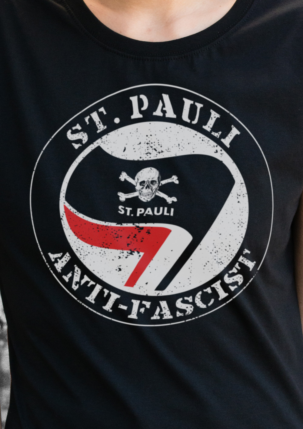 Frauen T-Shirt Anti Fascist - Schwarz