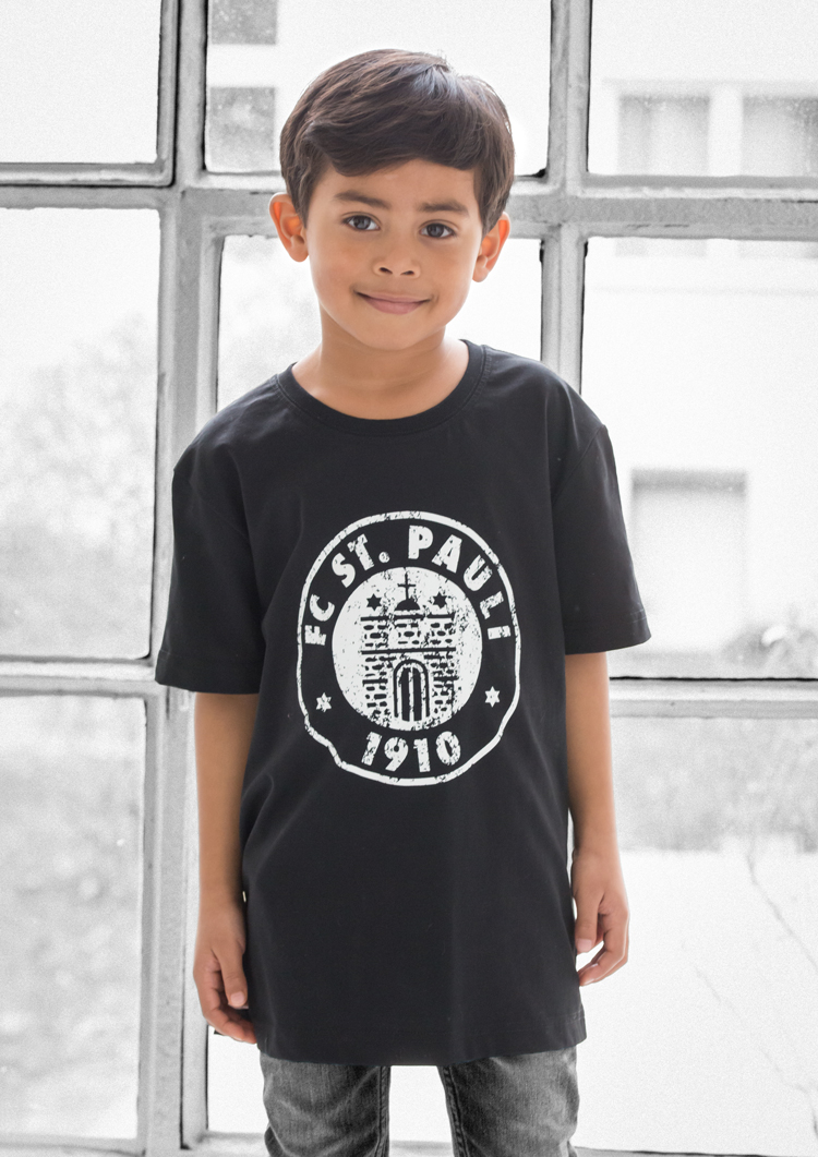 Kinder T-Shirt Logo Schwarz-Weiß