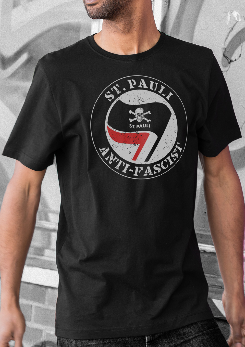 T-Shirt Anti Fascist - Schwarz - Altware