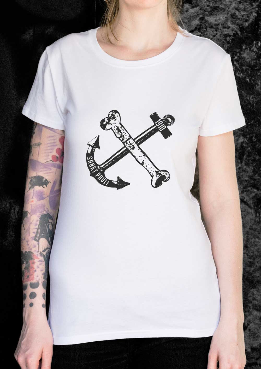Women T-Shirt Anchor White