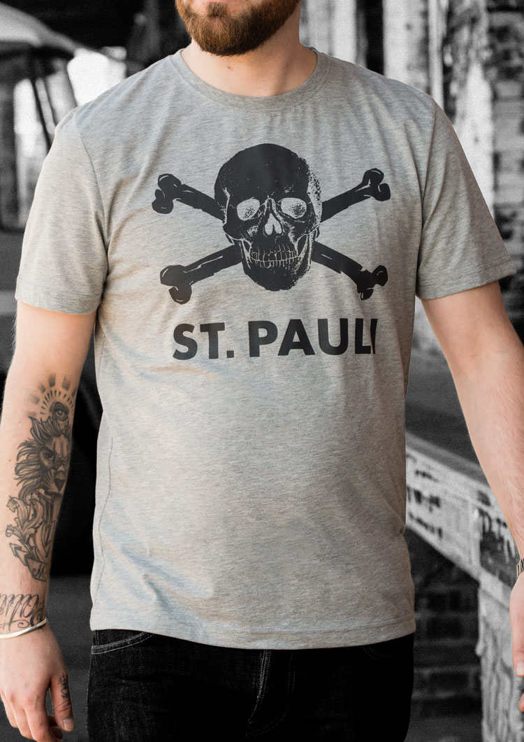 Skull and crossbones T-shirt, grey