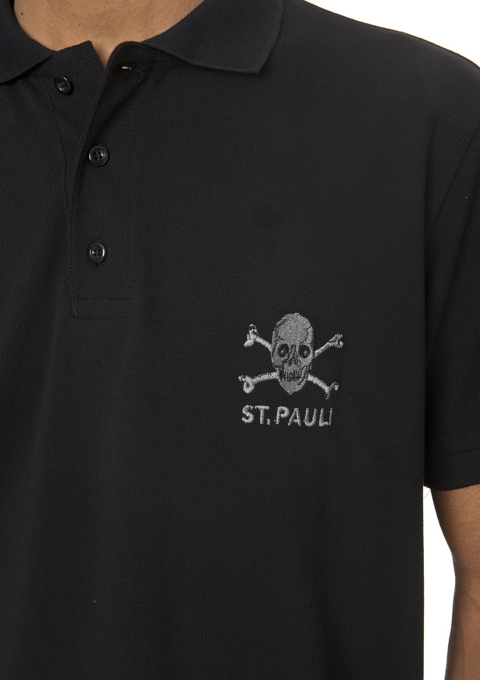 Skull and crossbones polo shirt, black