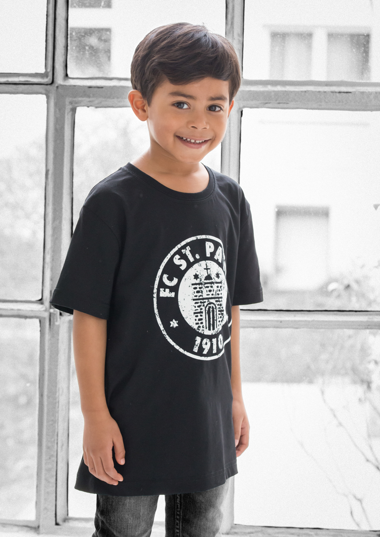 Kinder T-Shirt Logo Schwarz-Weiß