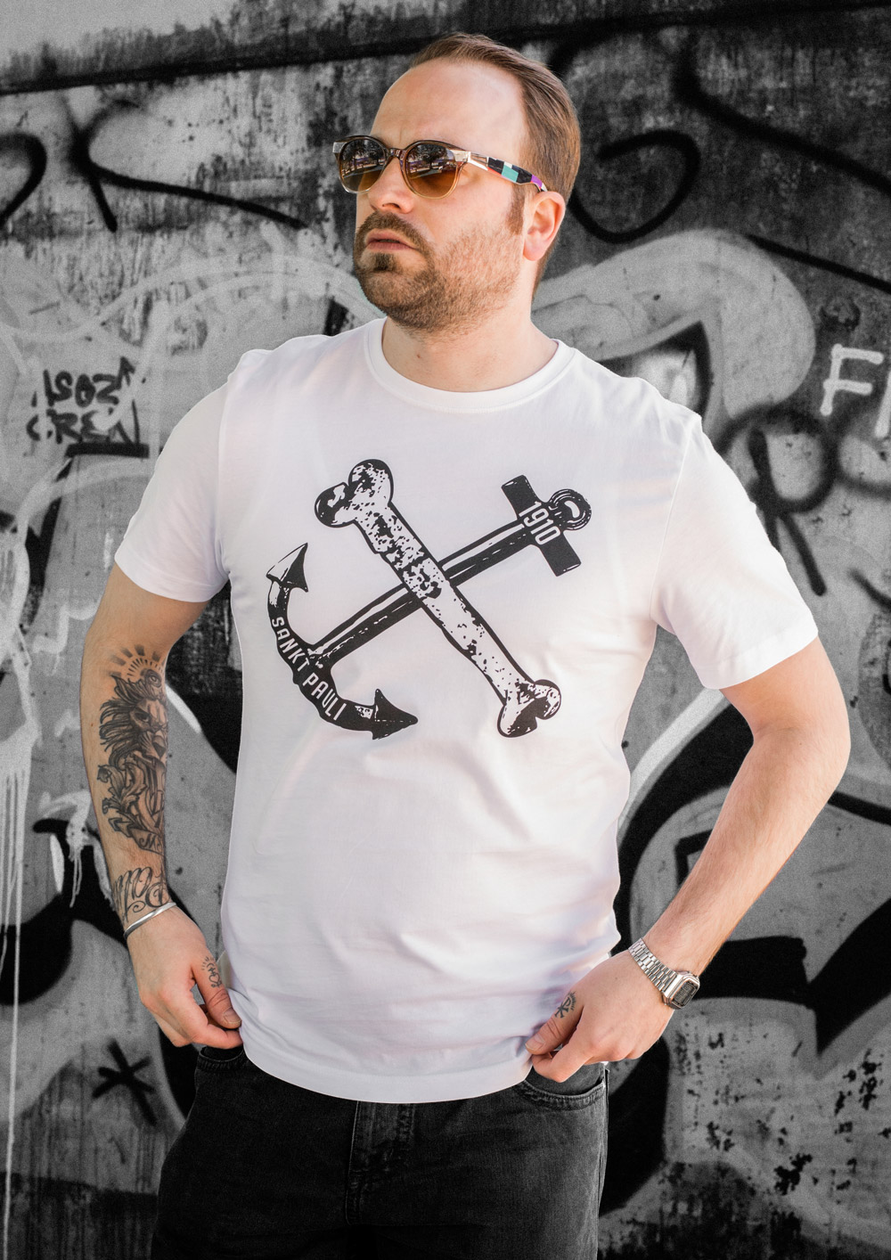 T-shirt Anchor, white