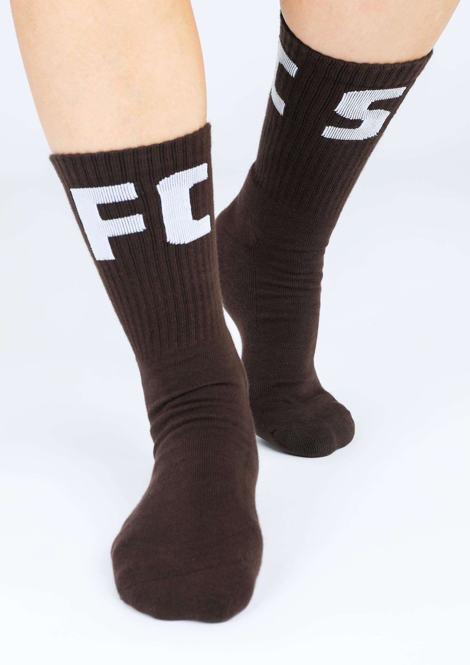 Tennis socks "FCSP" brown-white