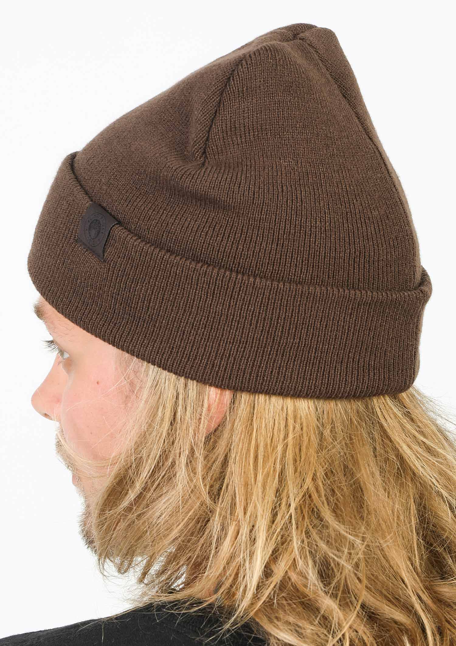 Beanie fisherman brown logo