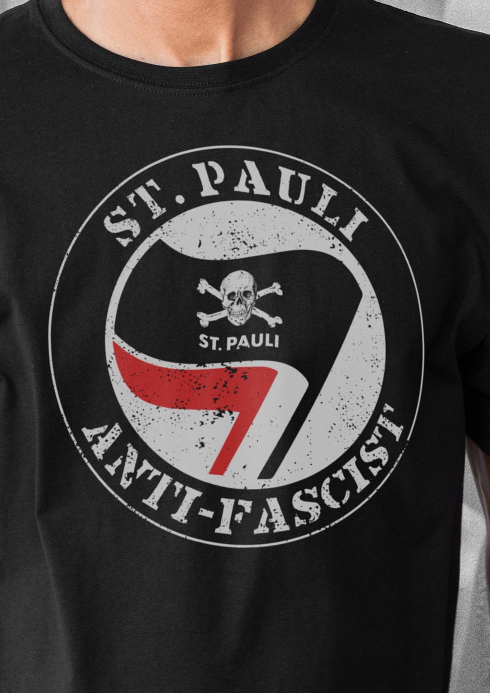 T-Shirt Anti Fascist - Black - Old Quality