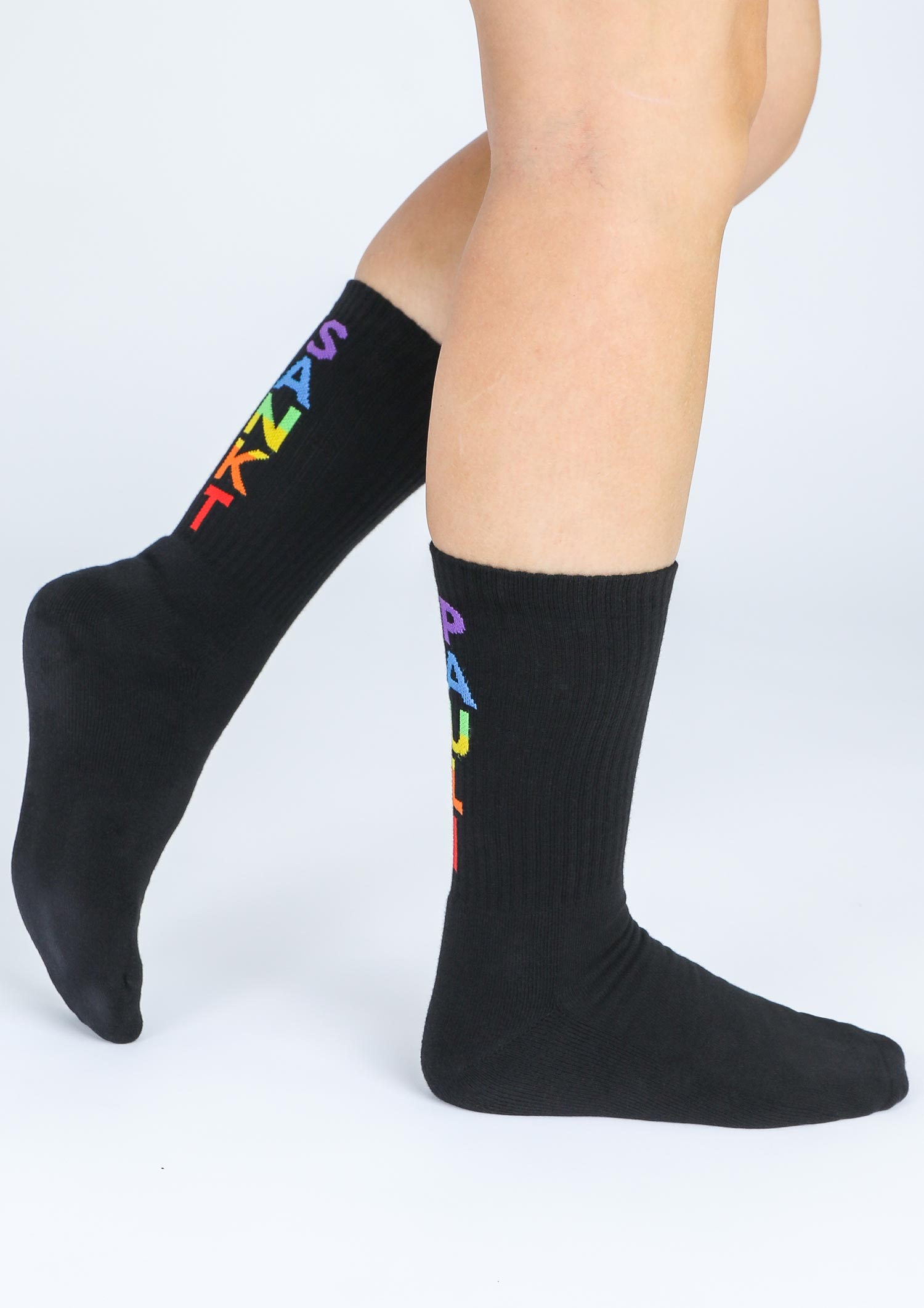 Tennissocken "Regenbogen" schwarz