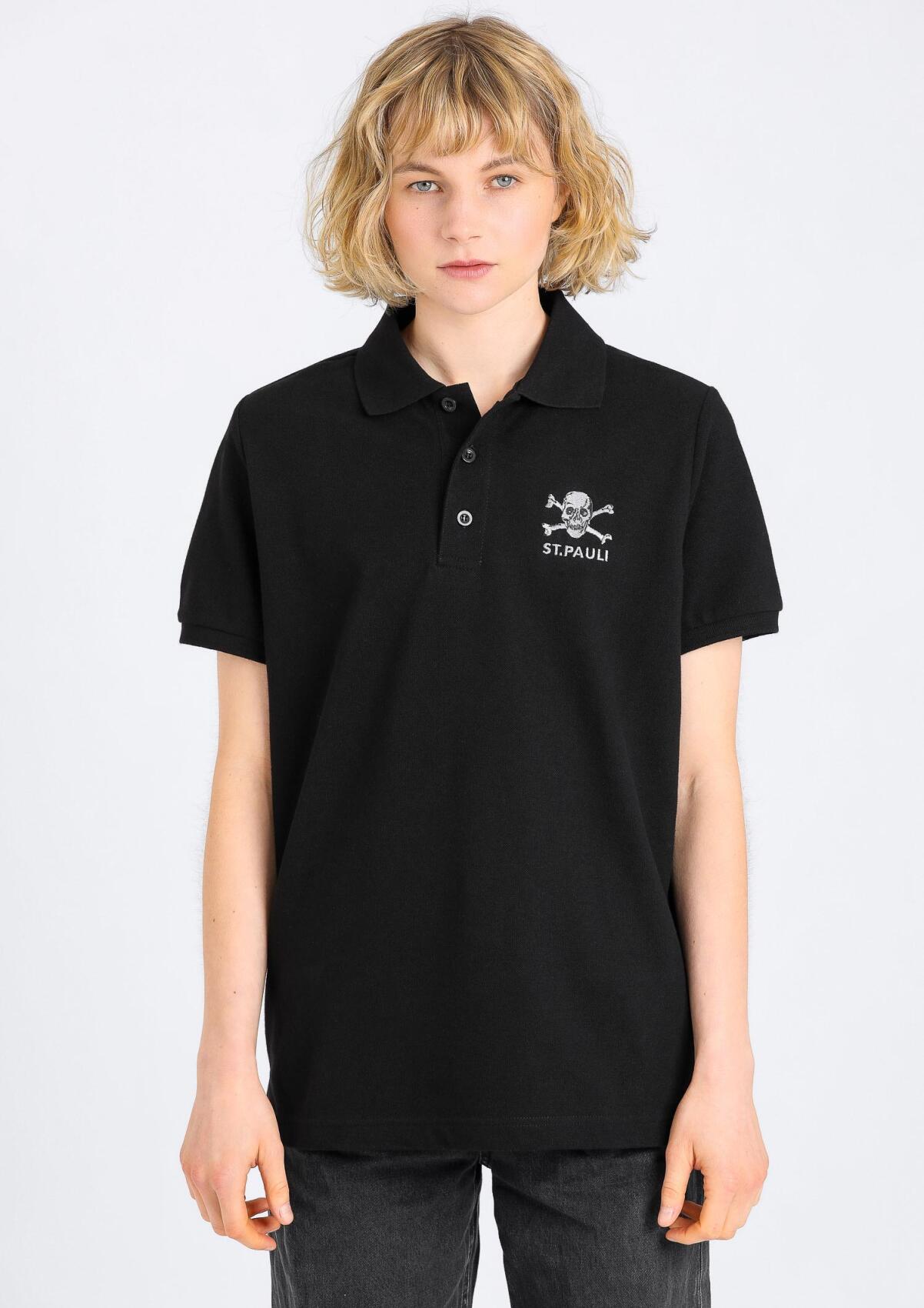 Skull and crossbones polo shirt black S SP012005 S