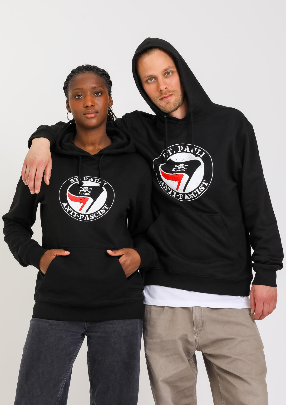 Hooded Sweater Anti Fascist