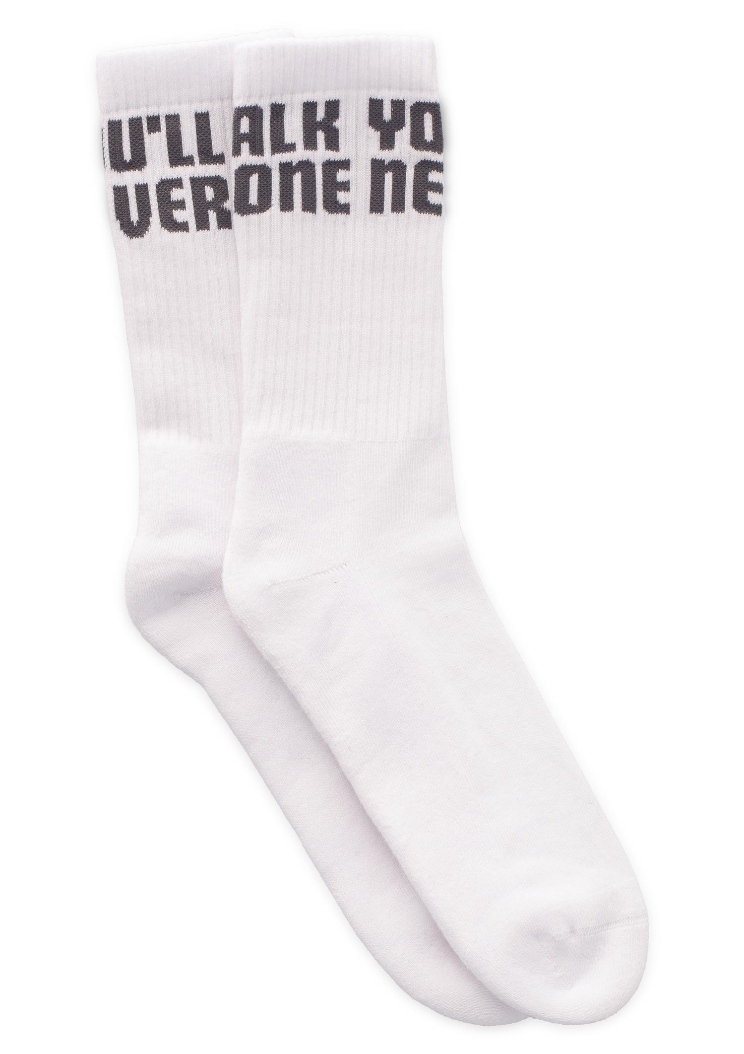 Tennissocken "You´ll never walk alone" weiss