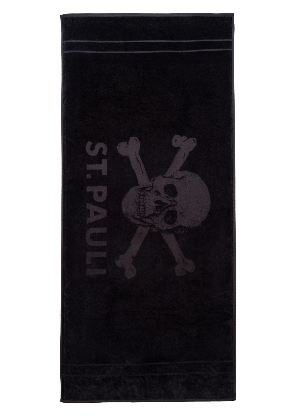 Bath Towel Skull and Crossbones Black